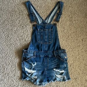 Charlotte Russe Distressed Overalls